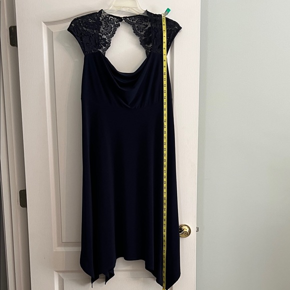 Catherines Midnight Blue Asymmetrical Dress with Lace - Picture 1 of 6